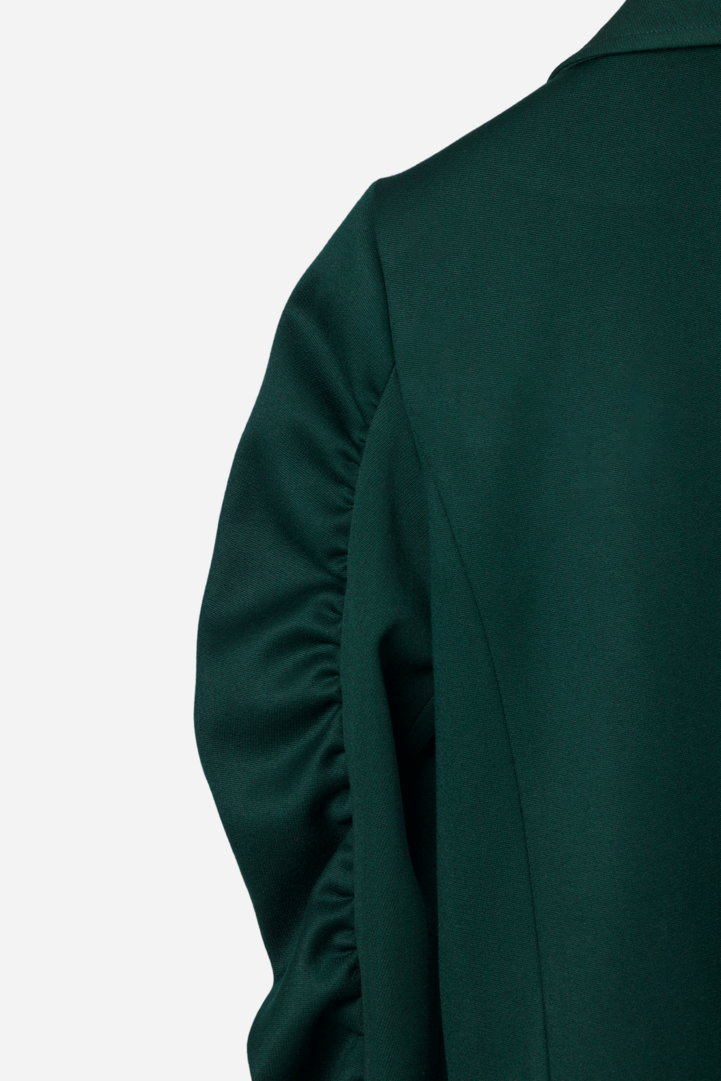 Green wool blazer for women Lunara by Gorina Atelier detailed back view