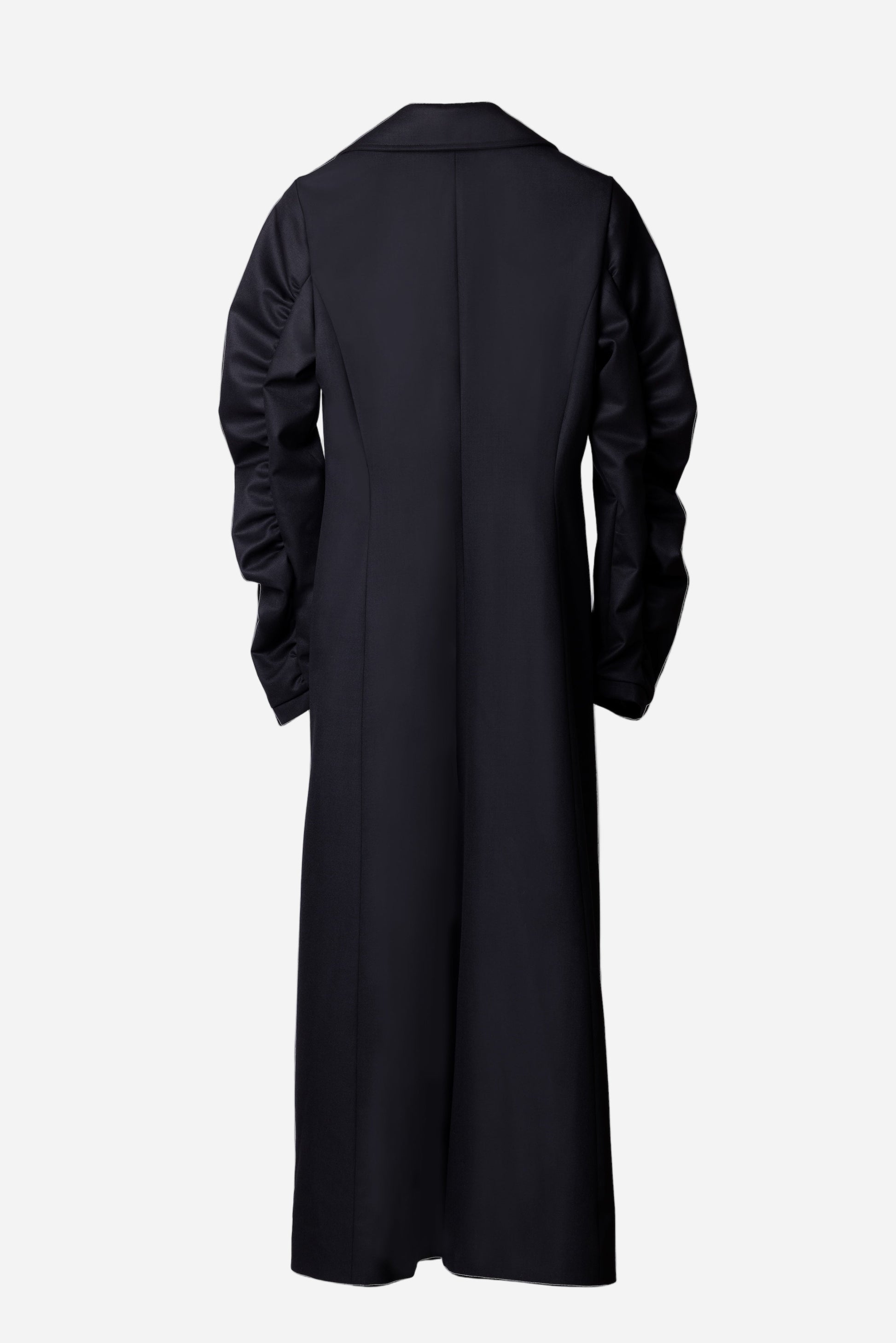 Black wool coat for women Lunar by Gorina Atelier back view