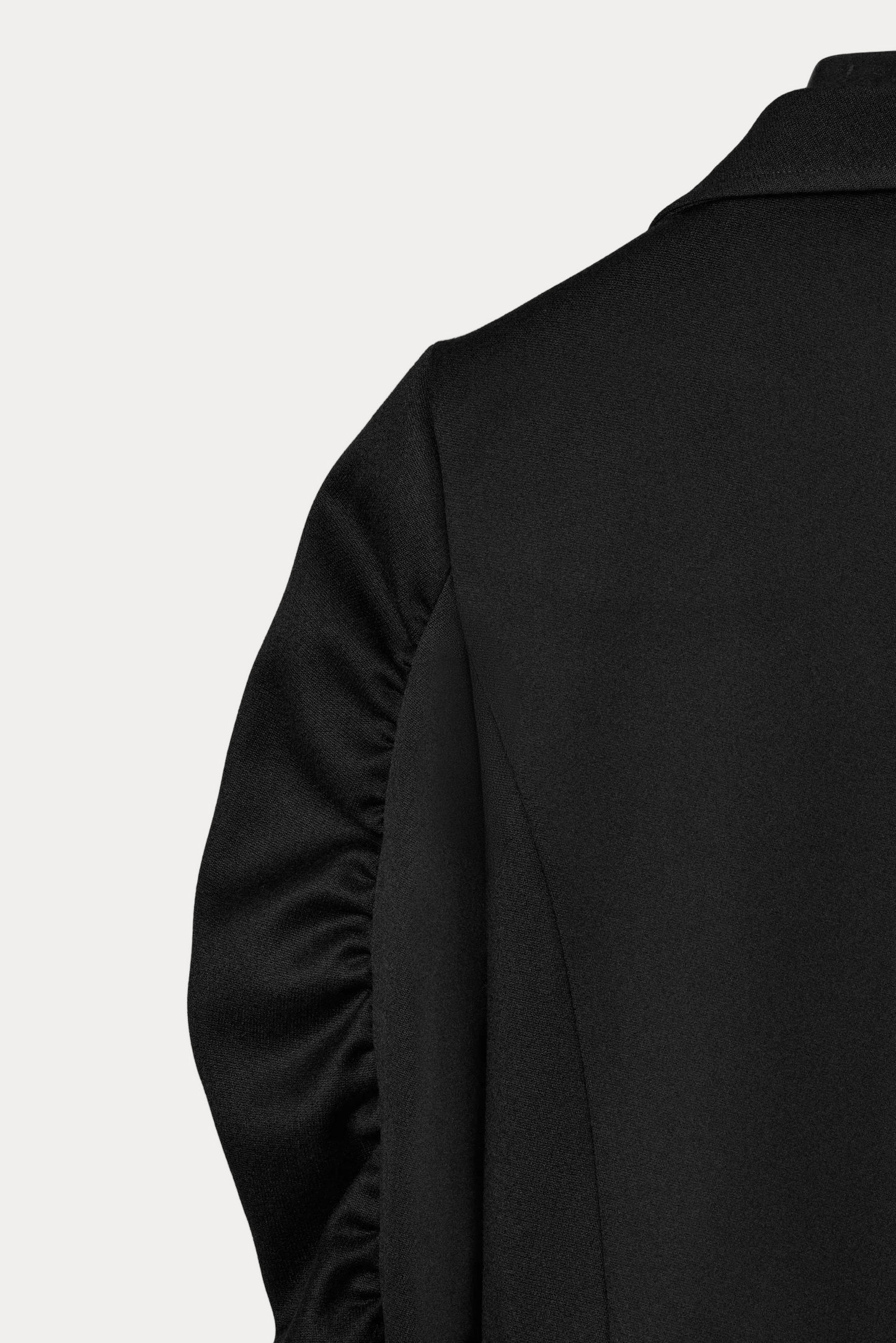 Black wool coat for women Lunar by Gorina Atelier detailed back view