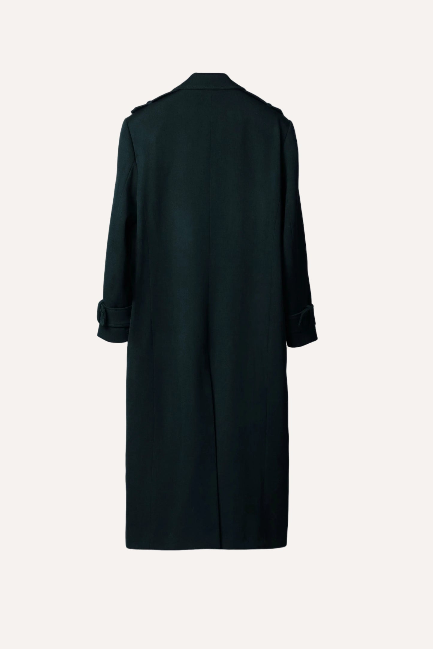 Blue green wool coat for men by Gorina Atelier back view