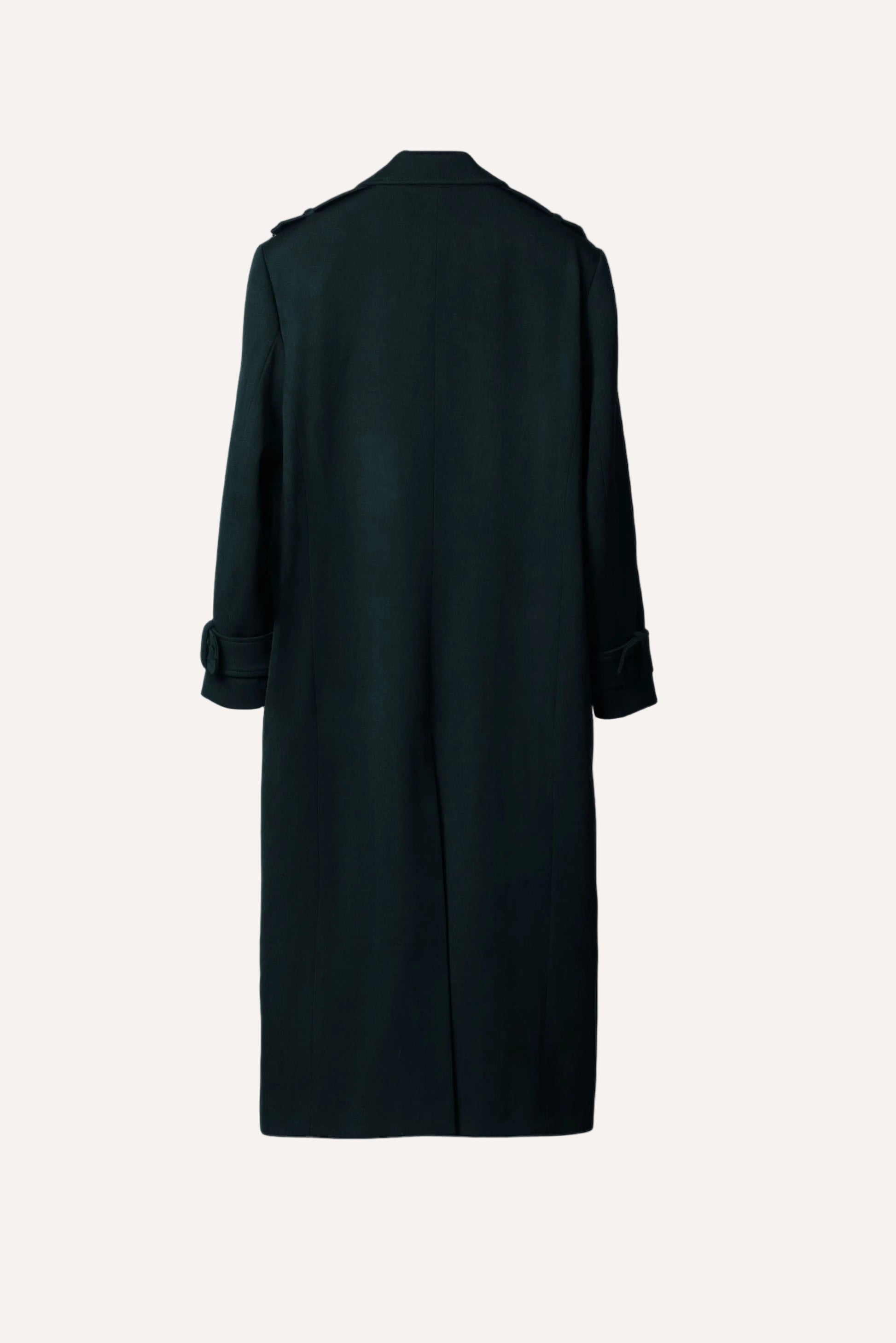 Blue green wool coat for men by Gorina Atelier back view