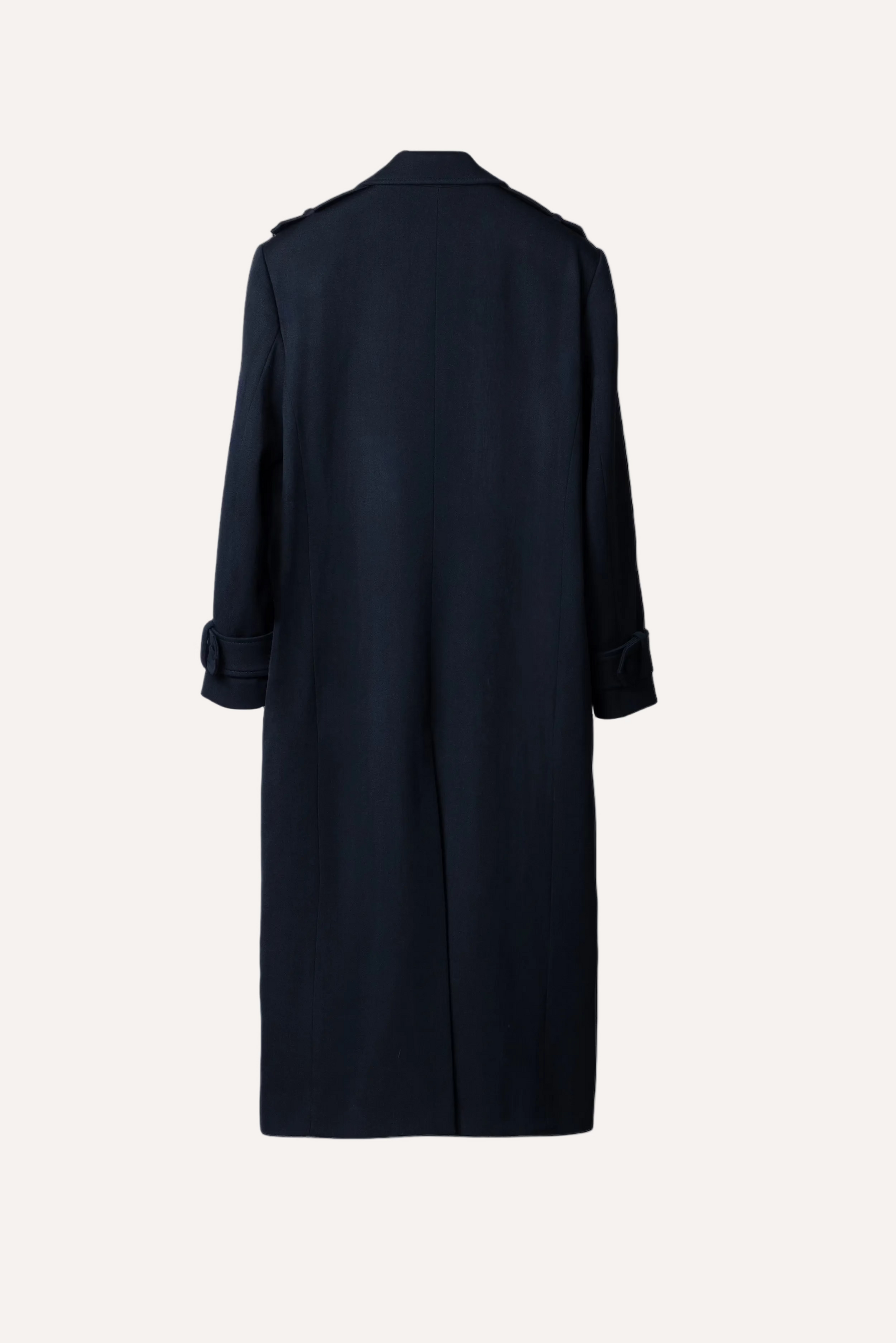 Navy wool coat for men by Gorina Atelier back view